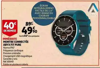 Auchan Montre Connectée Abyx Fit Pure offre