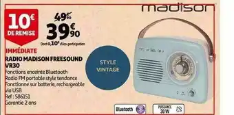 Auchan Radio Madison Freesound Vr30 offre