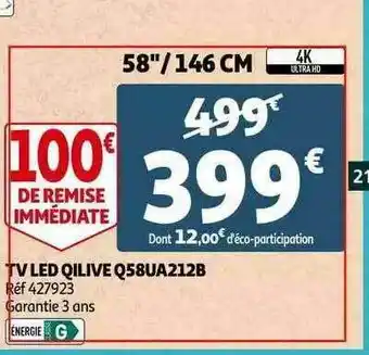 Auchan Tv Led Qilive Q58ua212b offre