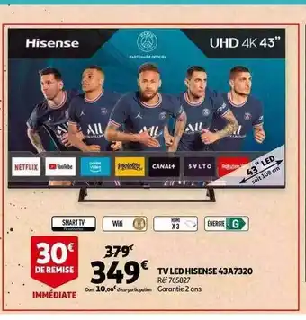 Auchan Tv Led Hisense 43a7320 offre