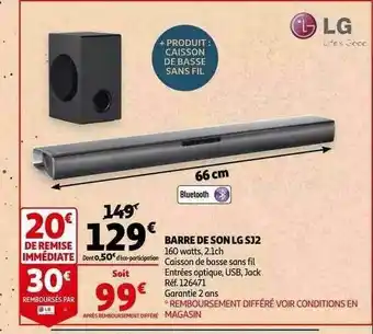 Auchan Barre De Son Lg Sj2 offre
