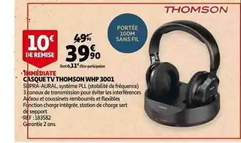 Auchan Casque Tv Thomson Whp 3001 offre