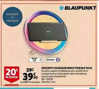 Auchan Enceinte Chargeur Induction Blp 0410 offre