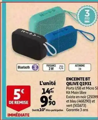 Auchan Enceinte Bt Qilive Q1931 offre