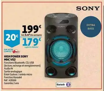 Auchan High Power Sony Mhc V02 offre