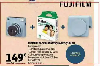 Auchan Fujifilm Pack Instax Square Sq1 Bleu offre