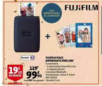 Auchan Fujufilm Pack Imprimante Mini Link offre