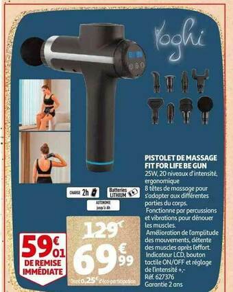 Auchan Pistolet De Massage Fit For Life Be Gun offre