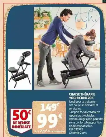 Auchan Chaise Thérapie Yoghi Cdm120k offre