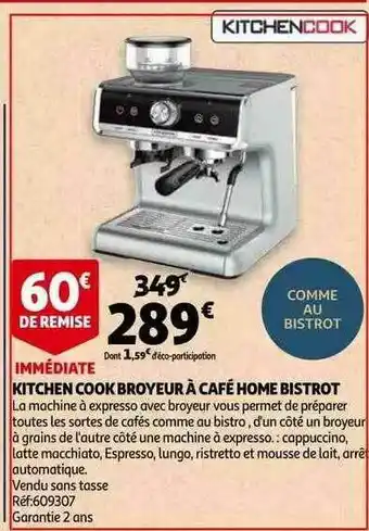 Auchan Kitchen Cook Broyeur à Café Home Bistrot offre