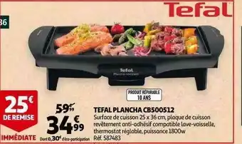 Auchan Tefal Plancha Cb500512 offre