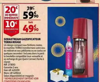 Auchan Sodastream Gazéificateur Terra Rouge offre
