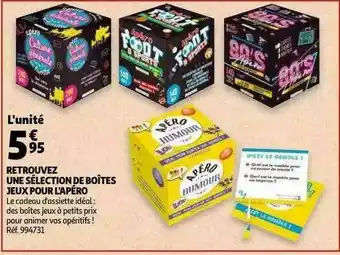 Auchan Boîtes Jeux Pour L'apéro offre