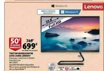 Auchan Tout En Un Ideacentre A340-24iwl Lenovo offre