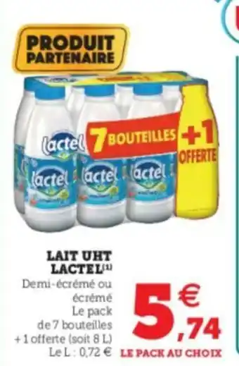 Super U Lait UHT Lactel offre