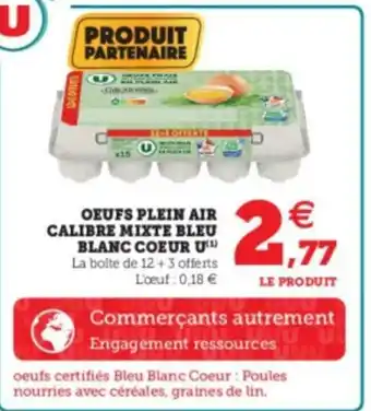Super U Oeufs Plein Air Calibre Mixte Bleu offre