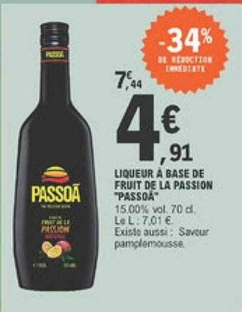 E.Leclerc Liqueur à Base De Fruit De La Passion offre