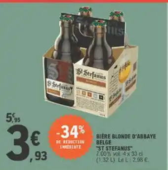 E.Leclerc Bière Blonde D'abbaye Belge offre