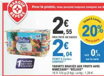 E.Leclerc Yaourts Brassés Aux Fruits Avec Morceaux offre