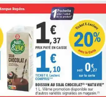 E.Leclerc Boisson Au Soja Chocolat offre