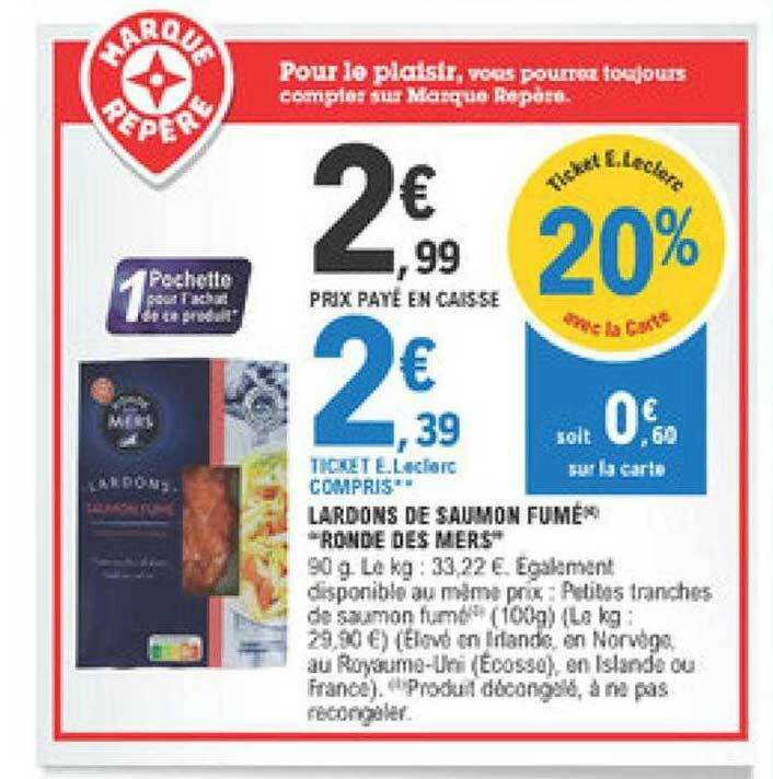 Promo Lardons De Saumon Fumé chez E.Leclerc
