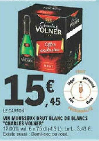 E.Leclerc Vin Mousseux Brut Blanc De Blancs offre