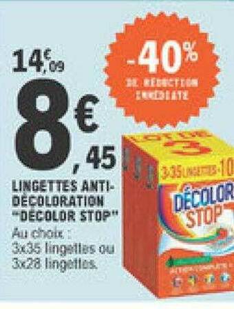 E.Leclerc Lingettes Anti-décoloration offre