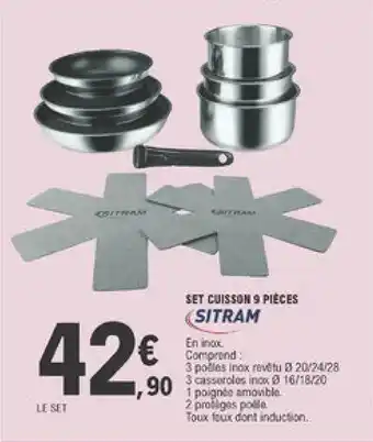 E.Leclerc Set Cuisson 9 Pièces Sitram offre
