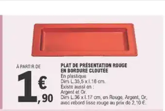 Plat De Présentation Rouge En Bordure Cloutée