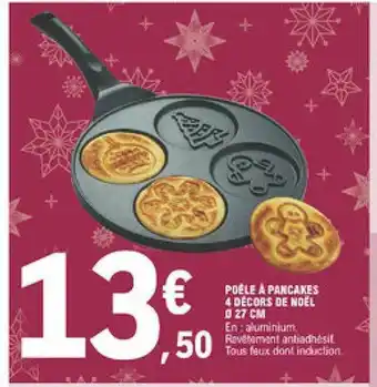 E.Leclerc Poêle à Pancakes 4 Décors De Noël ø 27 Cm offre
