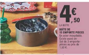 E.Leclerc Boîte De 15 Emporte Pièces offre