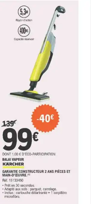 E.Leclerc Balai Vapeur Kärcher offre