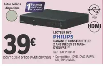 E.Leclerc Lecteur Dvd Philips offre