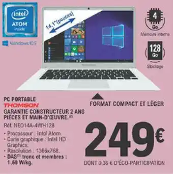 E.Leclerc Pc Portable Thomson offre