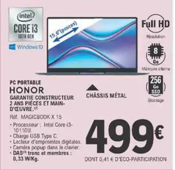 E.Leclerc Pc Portable Honor offre