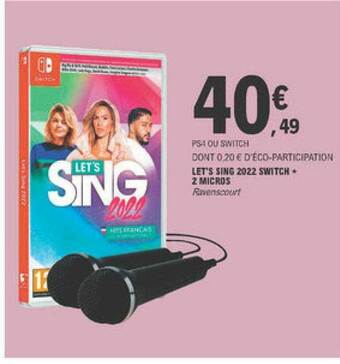 E.Leclerc Let's Sing 2022 Switch + 2 Micros offre