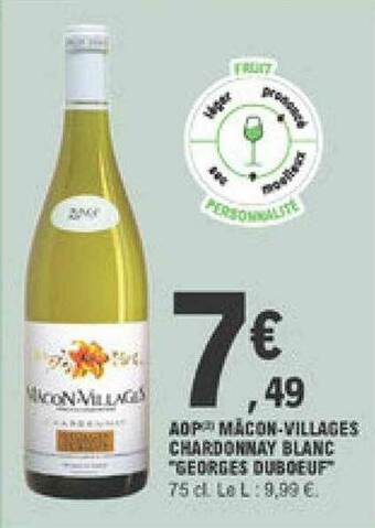 E.Leclerc Aop Mâcon-villages Chardonnay Blanc offre