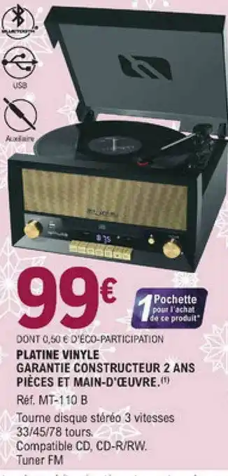 E.Leclerc Platine Vinyle offre