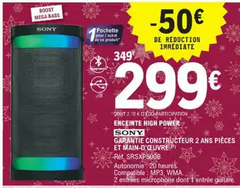 E.Leclerc Enceinte High Power Sony offre