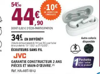 E.Leclerc écouteurs Sans Fil Jvc offre