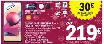 E.Leclerc Smartphone Redmi Note 10s Bleu offre