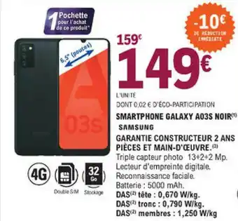 E.Leclerc Smartphone Galaxy A03s Noir Samsung offre