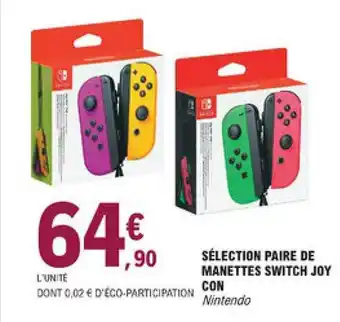 E.Leclerc Manettes Switch Joy Con offre