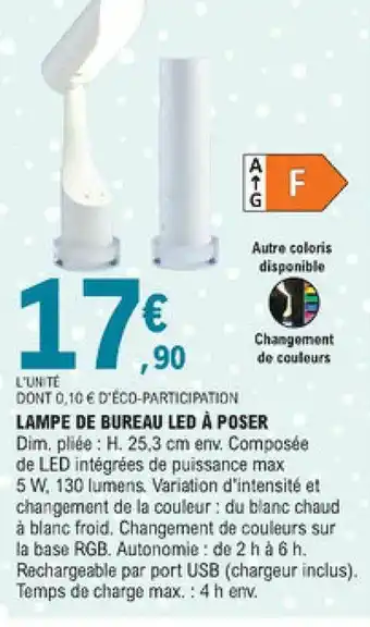 E.Leclerc Lampe De Bureau Led à Poser offre