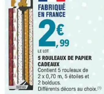 E.Leclerc 5 Rouleaux De Papier Cadeaux offre