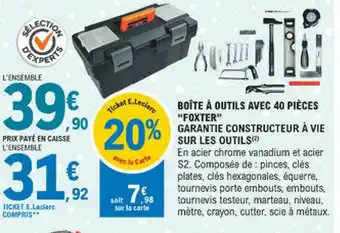 E.Leclerc Boîte à Outils Avec 40 Pièces offre