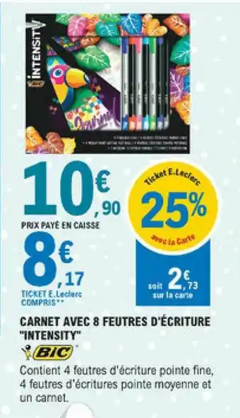 E.Leclerc Carnet Avec 8 Feutres D'écriture offre