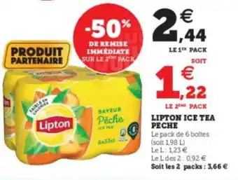 Super U Lipton Ice Tea Peche offre