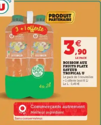 Super U Boisson aux Fruits Plate Saveur Tropical U offre