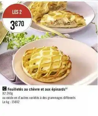 Géant Casino Feuilletés Au Chèvre Et Aux épinards offre